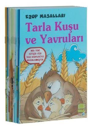 La Fontaine Masalları(10 Kitap+Soru Kitapçığı); 1. ve 2. Sınıflar İçin Eğik El Yazılı
