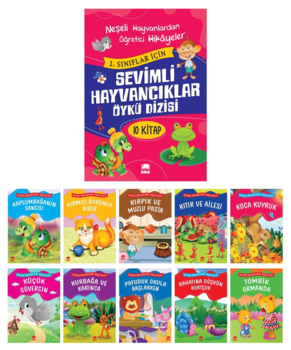 Sevimli Hayvancıklar Öykü Dizisi Düz Yazılı; (10 Kitap Takım - Büyük Boy)