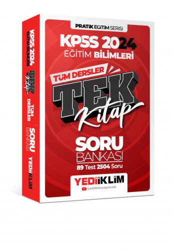 Yediiklim Yayınları 2024 KPSS Eğitim Bilimleri Tüm Dersler Tek Kitap Soru Bankası