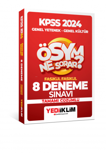 Yediiklim Yayınları 2024 Kpss Ösym Ne Sorar Genel Yetenek Genel Kültür Tamamı Çözümlü 8 Fasikül Deneme